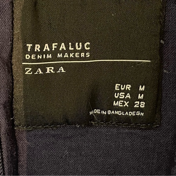 Zara Blue Jean Overall Style Boho Hippie Mini Dress NWOT - Picture 9 of 10